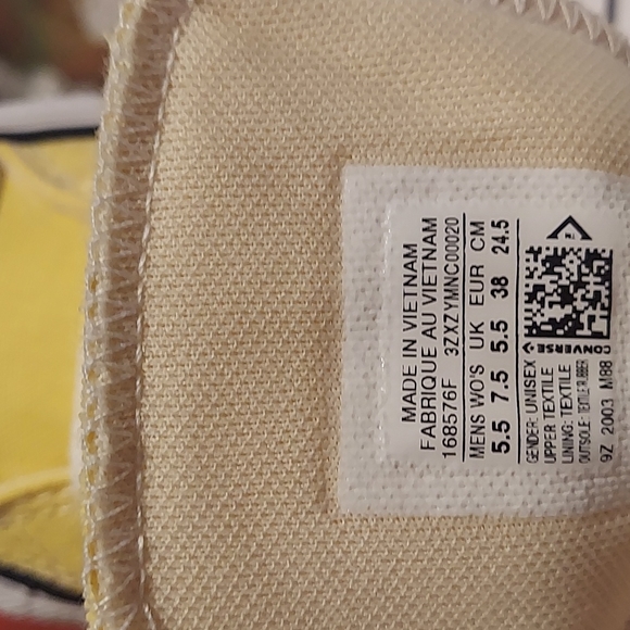 High top Converse Butter yellow women's size 7.5 - Picture 8 of 10